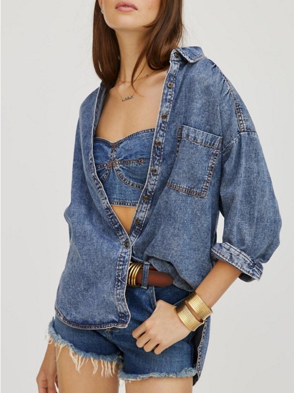 Anthropologie Pilcro Denim Button-Up Shirt